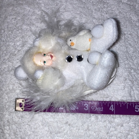 Bradford editions snow flake angel babies birds of a feather feather ornament - Picture 6 of 6